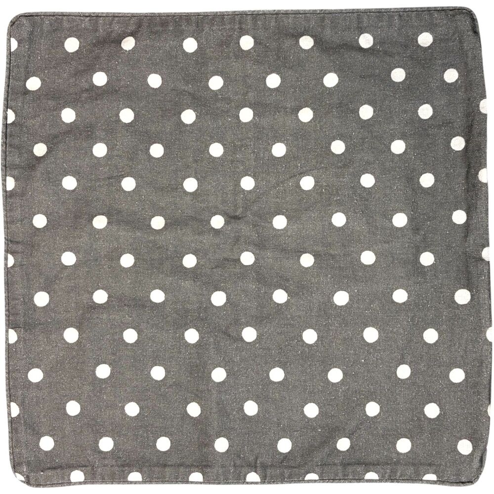 Pottery Barn Caci Dot Gray Linen Cotton Blend Square Pillow Cover 20x20" Square - Picture 1 of 6